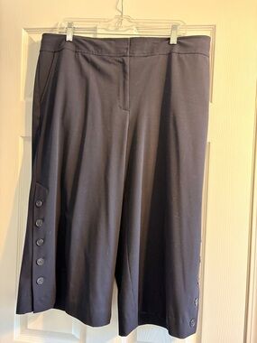 Navy blue wide leg culotte gaucho pants